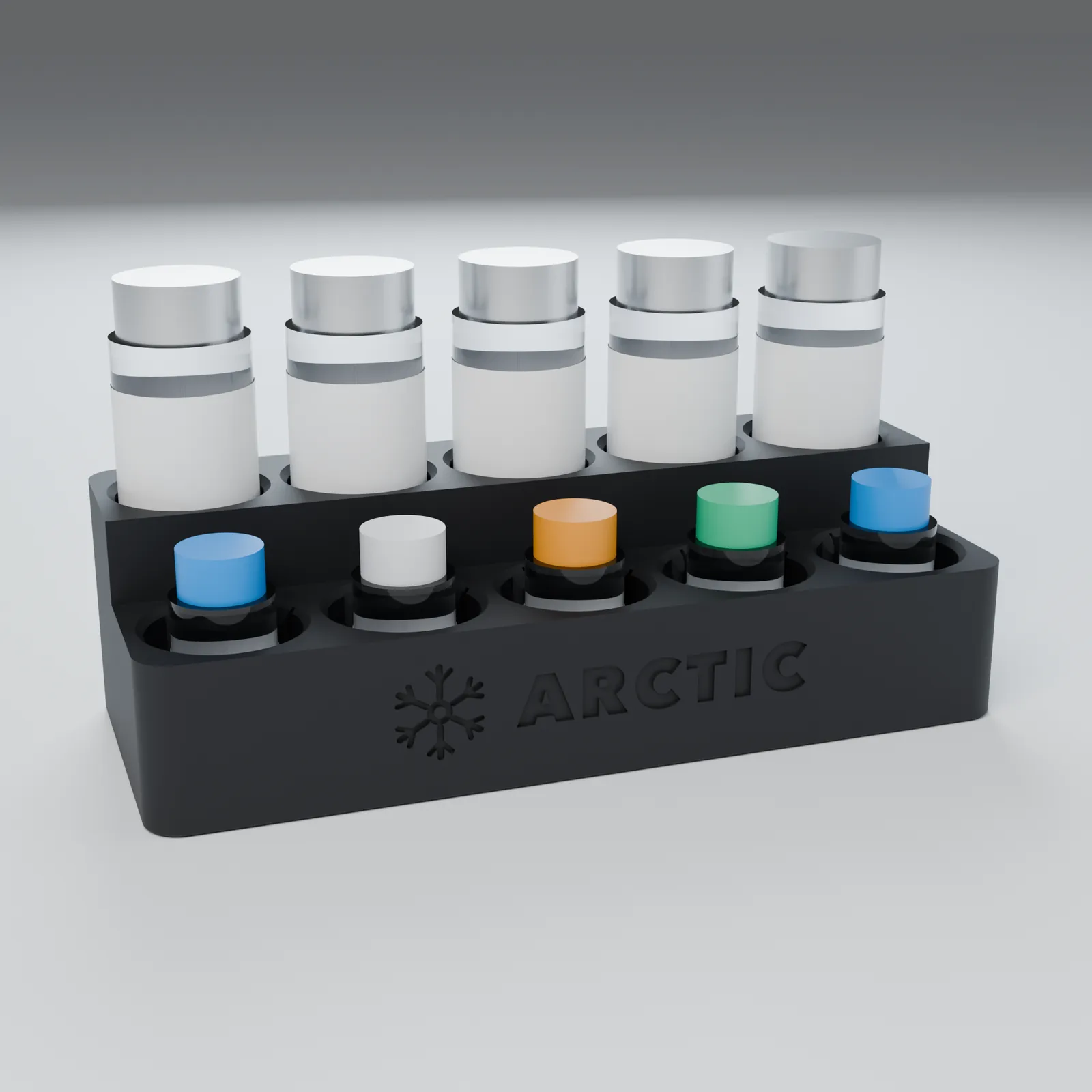 Fridge Dock loaded with 3 mL and 10 mL vials